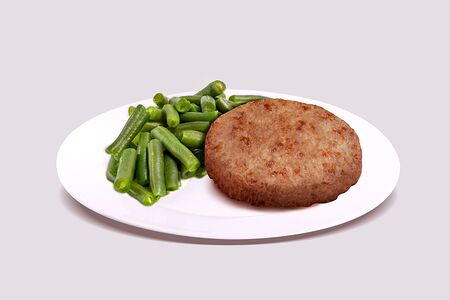 Котлета и фасоль стручковая 