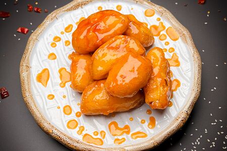 Фаршированные баклажаны под кисло-сладким соусом