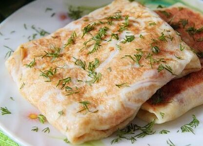 Блинчик с ветчиной и сыром