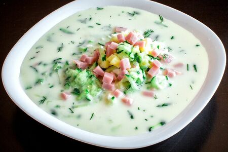 Окрошка с ветчиной