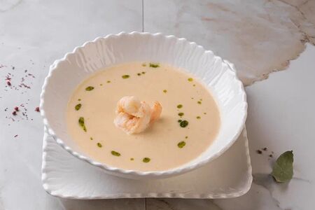 Норвежский крем суп с креветками