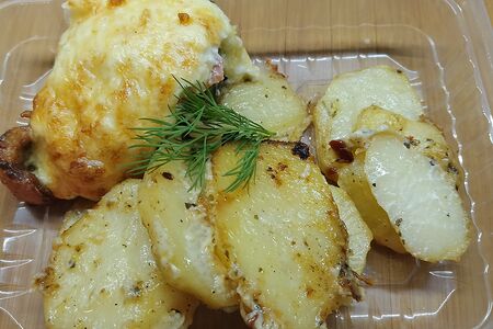 Картофель, запечённый с горбушей