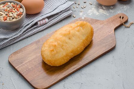 Сосиска жареная с картофельным пюре