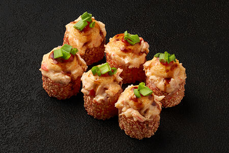 Запеченный ролл Спайси с креветкой и унаги соусом