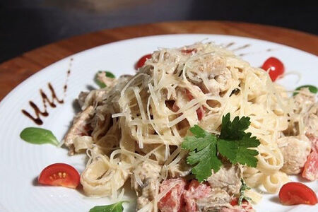 Тальятелле с курицей и грибами