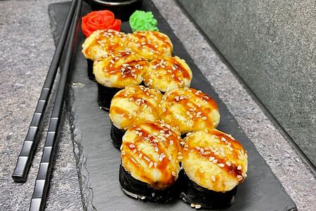 Запеченный с мидиями 