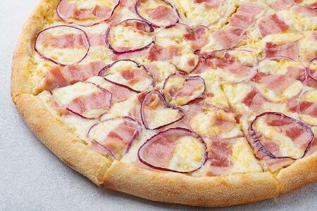 Пицца Карбонара на тонком