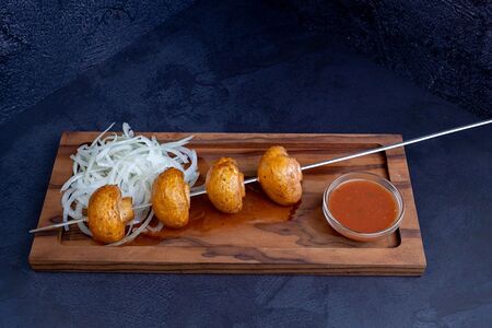 Грибы на мангале