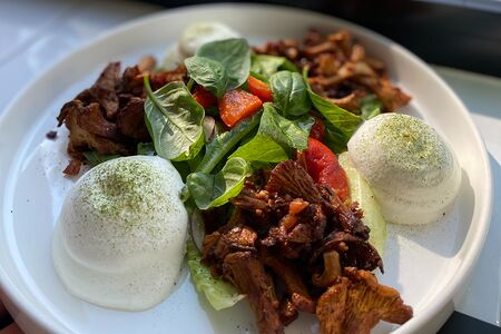 Салат с лисичками и сметаной