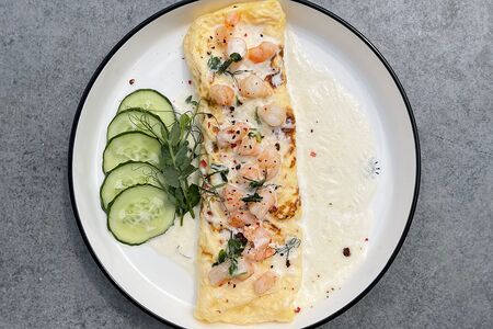 Омлет с креветками