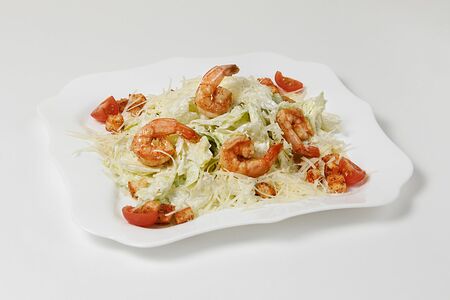 Салат Цезарь с креветками