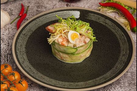 Оливье с перепёлкой