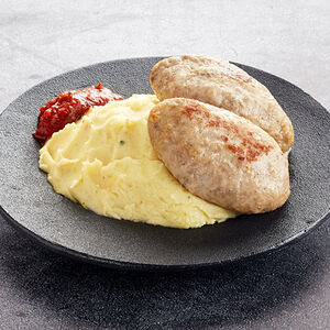 Котлетки куриные с гарниром и соусом на выбор