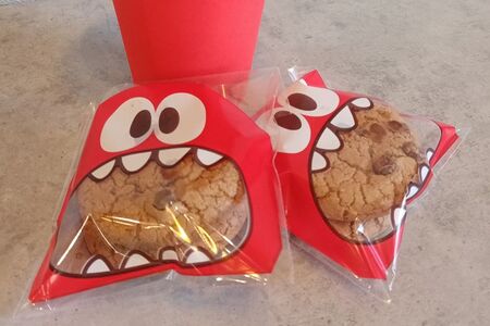 Две печеньки с крошкой из горького шоколада в многоразовой упаковке