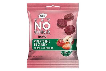 Фруктовые пастилки Say No Sugar яблоко-клубника