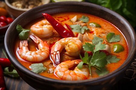 Суп Том ям с креветками