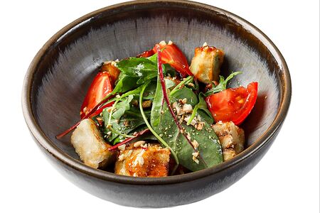 Хрустящие баклажаны с томатами