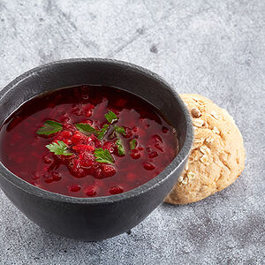 Борщ постный с булочкой на выбор