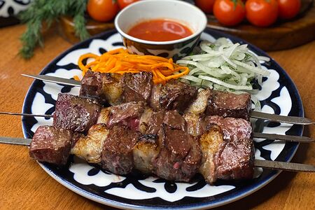 Шашлык из говяжьей печени