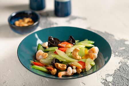 Овощи с креветками