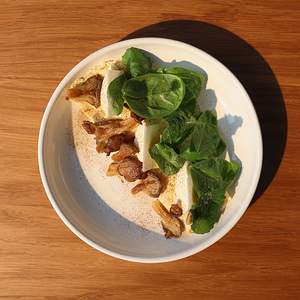 Омлет с вешенками и крем-чиз