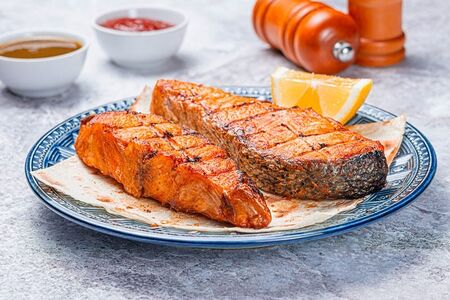 Семга на мангале