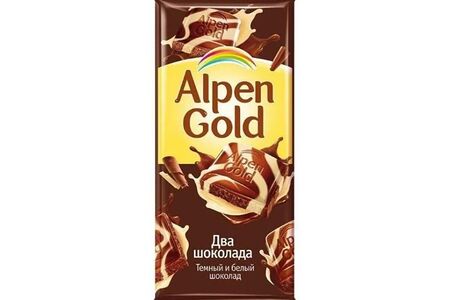Шоколадная плитка Alpen Gold Два шоколада