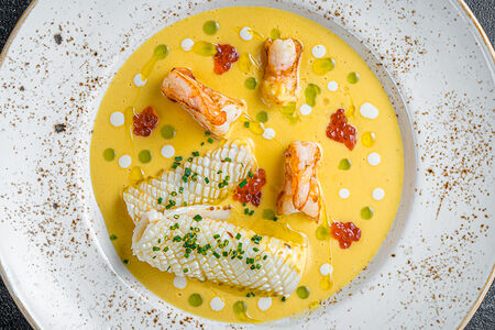 Сырный суп с морепродуктами