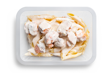 Пенне с горбушей в сливочном соусе