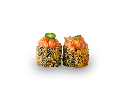 Жареный ролл с лососем