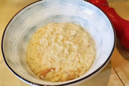 Ризотто с грейпфрутом и креветками