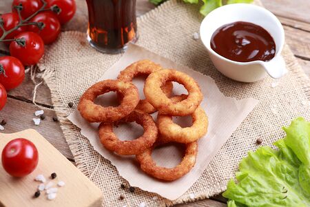 Жареные кольца лука