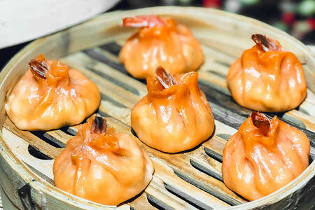 Димсам с крабом и креветкой