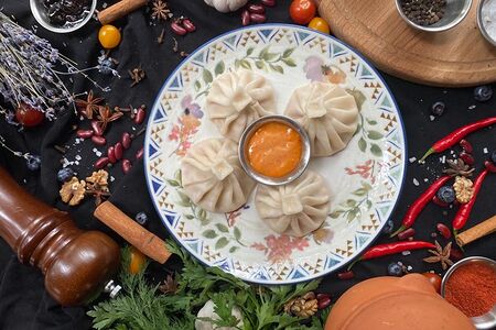 Хинкали с креветками