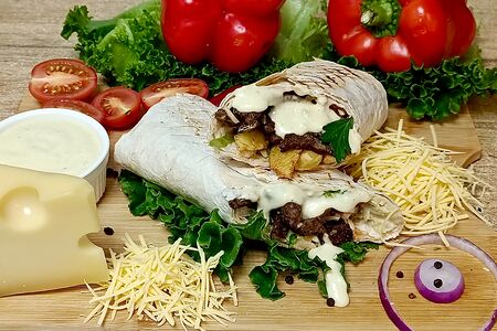 Супер-сырная шаурма с курицей