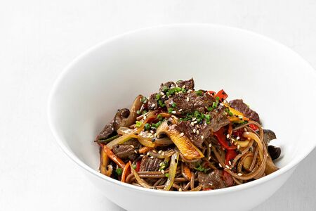 Гречневая лапша с телятиной