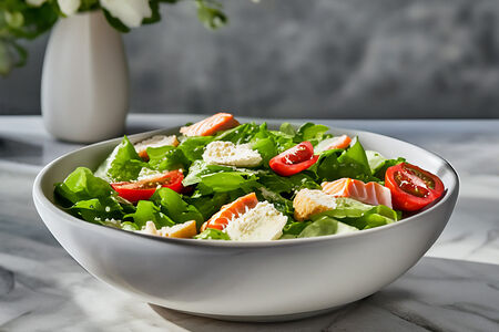 Салат Цезарь с семгой