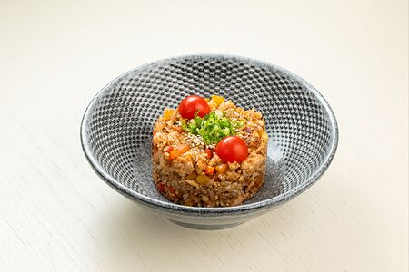 Рис с курицей и омлетом