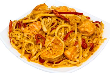 Лапша удон с морепродуктами