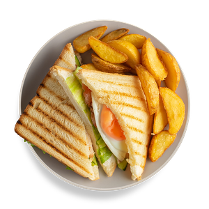 Клаб сэндвич с курицей и картофелем Айдахо