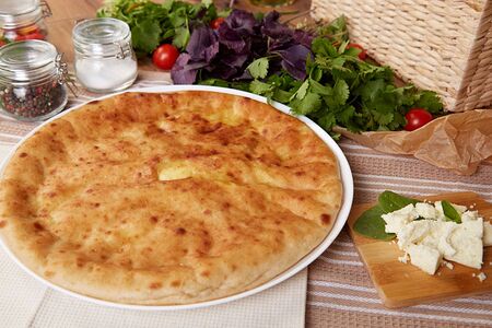 Осетинский пирог с осетинским сыром и шпинатом