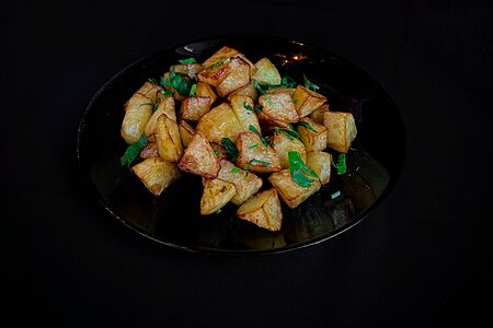 Жареный картофель с шампиньонами