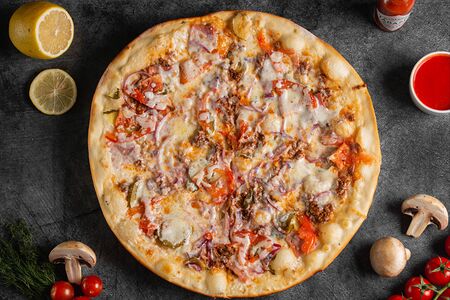 Пицца Чизбургер с беконом