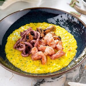 Ризотто с шафраном и морепродуктами