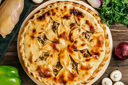 Пирог с курицей и грибами Халяль
