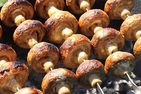 Грибы на мангале