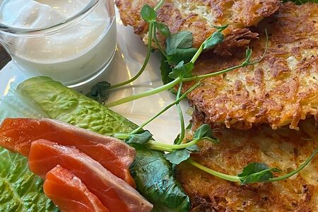 Драники с форелью