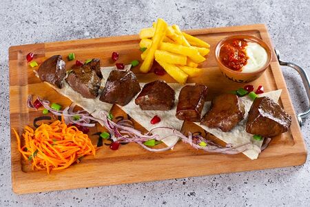 Шашлык из говяжьей печени 