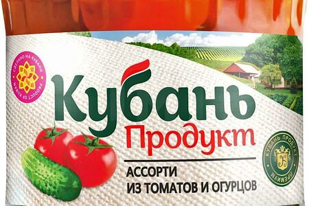 Кубань продукт Ассорти Огурцы/помидоры маринованные