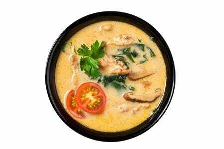 Том кха суп с курицей и рис